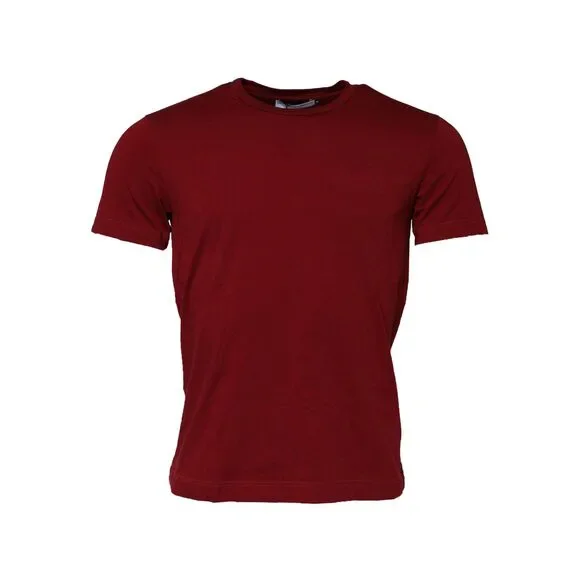 Dolce & Gabbana Dark Red Men Crew Neck Short Sleeve T-shirt